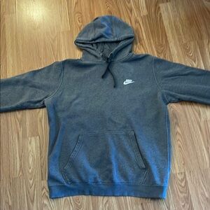 Nike Gray Sweatshirt with Hood and Swoosh